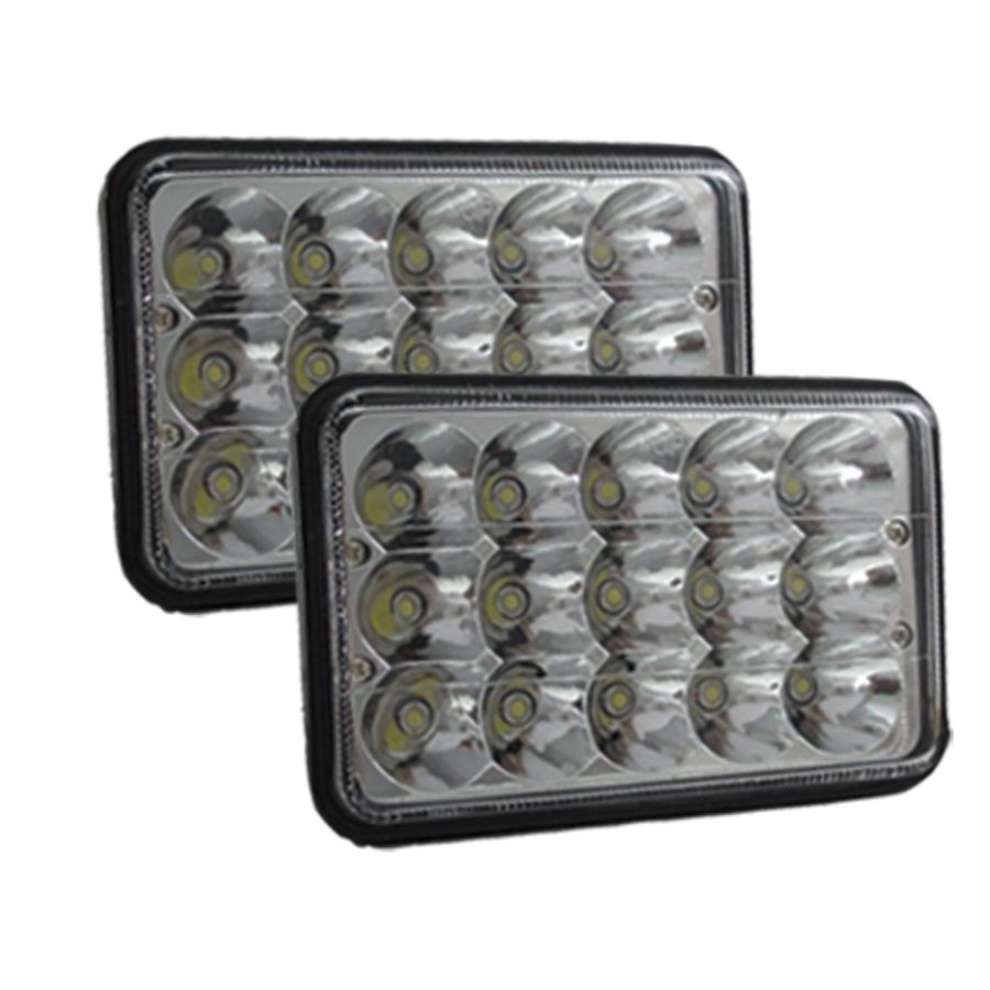 Race Sport Lighting Headlight Conversion Kit – LED, Replaces H4666 Headlamps, 4 Inch X 6 Inch Rectangle Sealed Beam Lens, Cree LED – RS-4X6-LEDC-PR