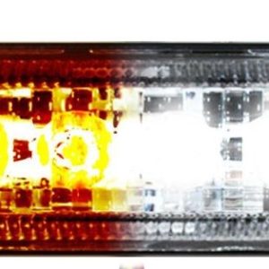 Race Sport Lighting Strobe Light Kit, 4 Ultra Slim Led’s, Black Housing, Clear Lens, White/ Amber, Surface Mount, 12 Volt to 24 Volt – RS70014W-A