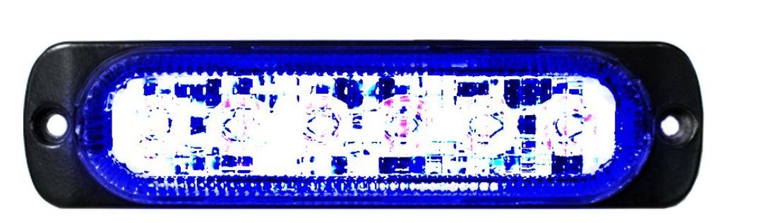 Race Sport Lighting Strobe Light Kit, 6 Ultra Slim Led’s, Black Housing, Clear Lens, Blue, Surface Mount, 12 Volt to 24 Volt, 18 Watt – RS70016B