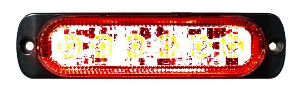 Race Sport Lighting Strobe Light Kit, 6 Ultra Slim Led’s, Black Housing, Clear Lens, Red, Surface Mount, 12 Volt to 24 Volt, 18 Watt – RS70016R