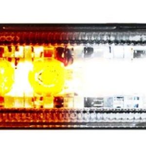 Race Sport Lighting Strobe Light Kit, 6 Ultra Slim Led’s, Black Housing, Clear Lens, White/ Amber, Surface Mount, 12 Volt to 24 Volt – RS70016W-A