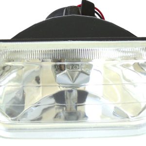 Race Sport Lighting Headlight Conversion Kit, Replaces H6054 Headlamps, 7 Inch X 6 Inch Rectangle Diamond Cut Style Lens – RS-7012