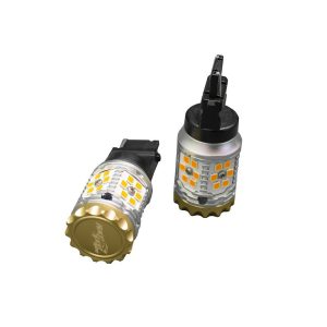 Race Sport Lighting Turn Signal Light Bulb – LED, No-Rapid Series, 7440 LED Bulb, Amber Bulb, 9 to 30 Volt, 1860 Lumens, Set of 2 – RS7440NRFA
