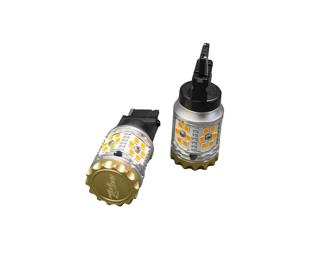 Race Sport Lighting Turn Signal Light Bulb – LED, No-Rapid Series, 7440 LED Bulb, Amber Bulb, 9 to 30 Volt, 1860 Lumens, Set of 2 – RS7440NRFA