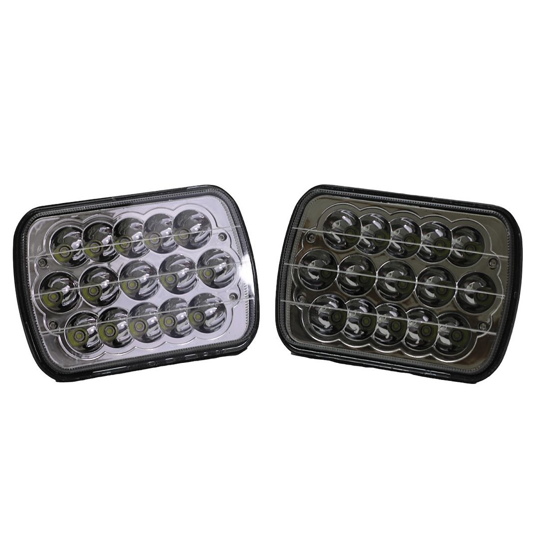 Race Sport Lighting Headlight Conversion Kit – LED, Replaces H6054 Headlamps, 7 Inch X 6 Inch Rectangle Sealed Beam Lens, Cree LED – RS-7X6-LEDC-PR