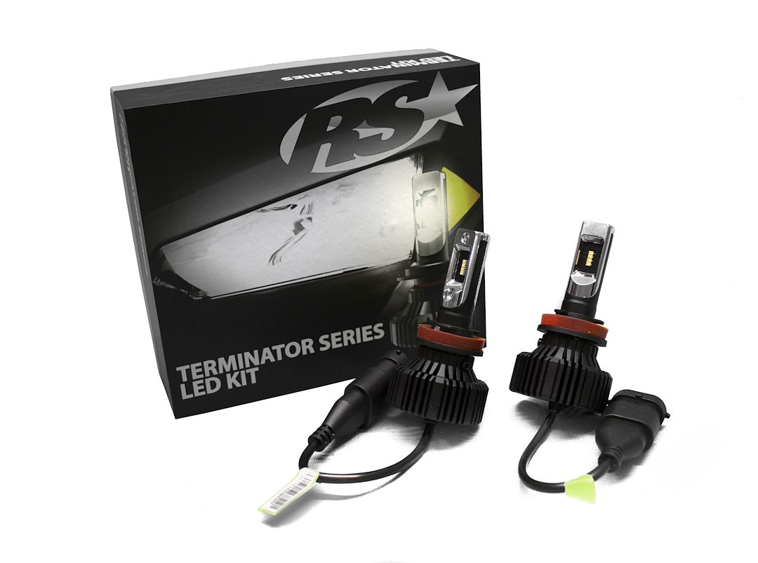 Race Sport Lighting Headlight Bulb, Terminator Series, 9005, LED Bulb, 12 Volt, White Beam Color, 2000 Lumens, Fanless Design – 9005TLED