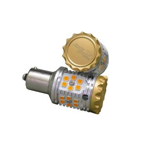 Race Sport Lighting Turn Signal Light Bulb – LED, No-Rapid Series, 1156 LED Bulb, Amber Bulb, 9 to 30 Volt, 1860 Lumens, Set of 2 – RSBAU15SNRFA