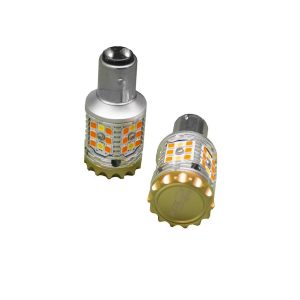 Race Sport Lighting Turn Signal Light Bulb – LED, No-Rapid Series, 1157 LED Bulb, White/Amber Bulb, 9 to 30 Volt, 1860 Lumens, Set of 2 – RSBAY15DSBWA