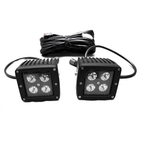 Race Sport Lighting Driving/ Fog Light, Blacked Out ®, LED, White Cree LED, 3 Inch X 3 Inch Square, 32 Watt, 12 to 24 Volt DC, 2600 Lumens – RSBO3X3