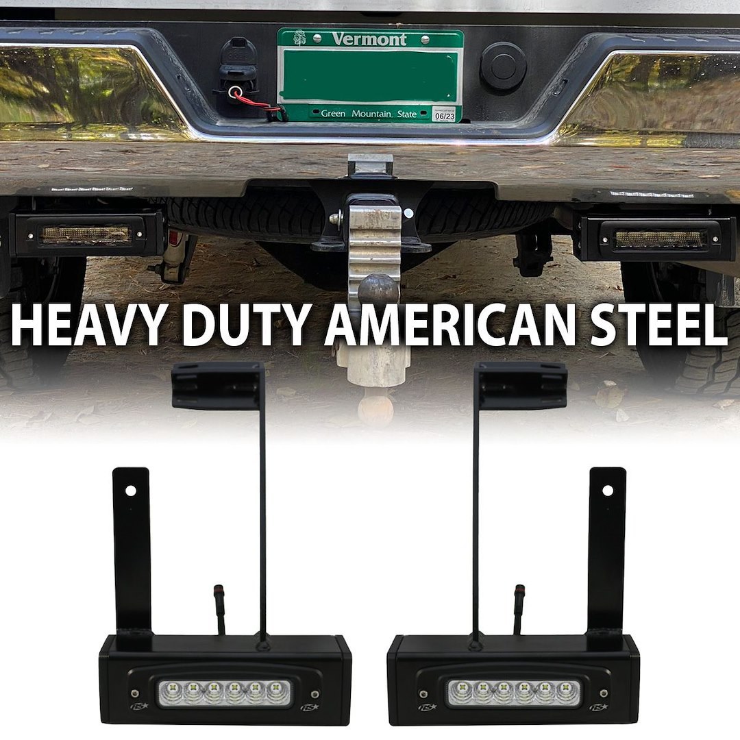 Race Sport Lighting Backup Light, Hitch Bar, Set of 2, Clear Bulb, 7 Inch Chrome Rectangular Housing, Cree LED, 36 Watt, 3000 Lumens – DHDHB17UPSL