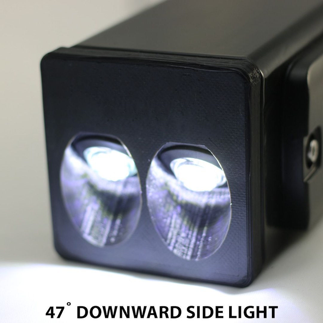 Race Sport Lighting Backup Light, Reverse Hitch Mounted, Set of 2, 7 Inch Black Rectangular Housing, Osram LED, 60 Watt, 5750 Lumens – F150HB21UP