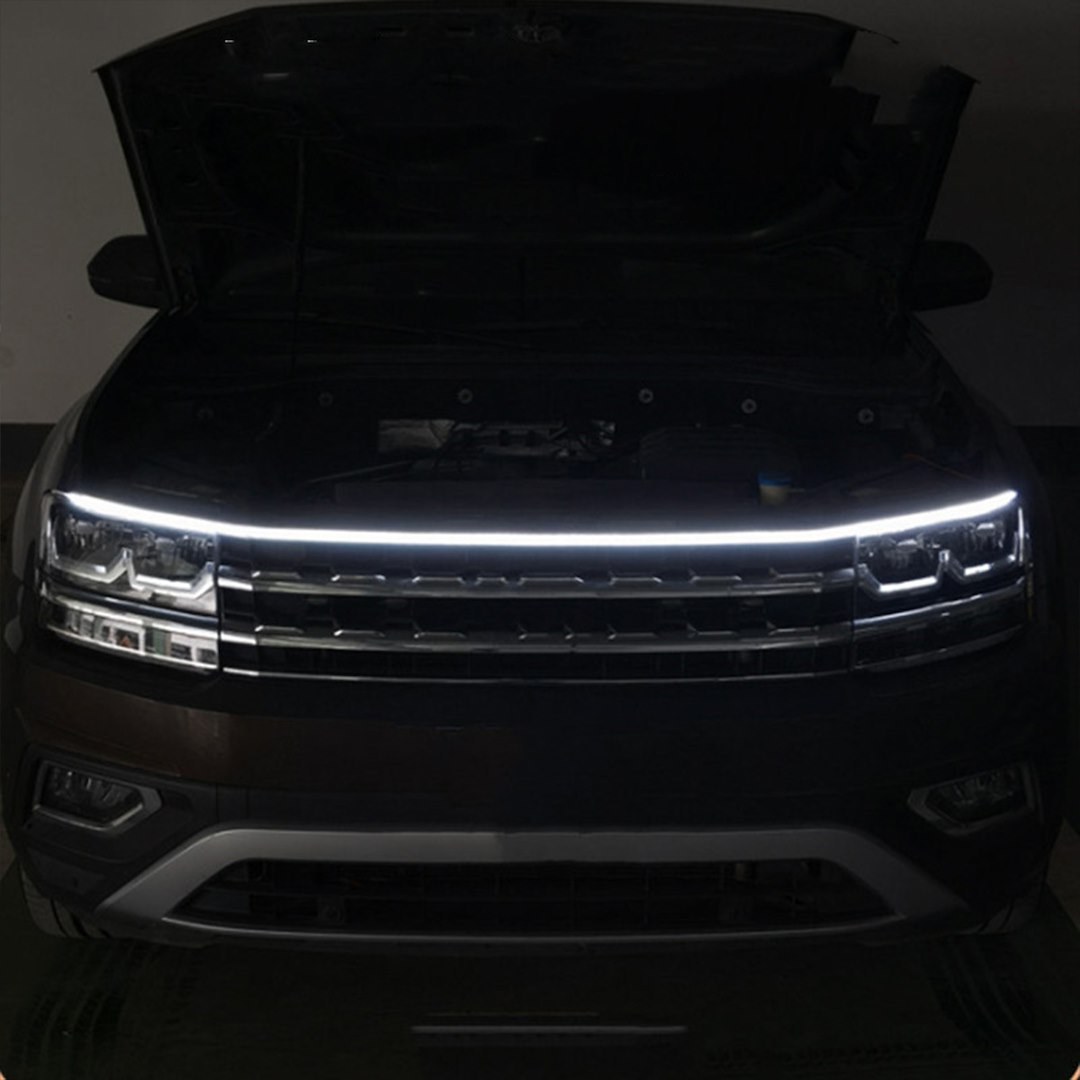 Race Sport Lighting Daytime Running Light, Knight Rider, 0.5 to 2 Amp, 12 Volt DC, 12 Watts, IP67 Rating, LED Strip, White, Single – HOODKIT1