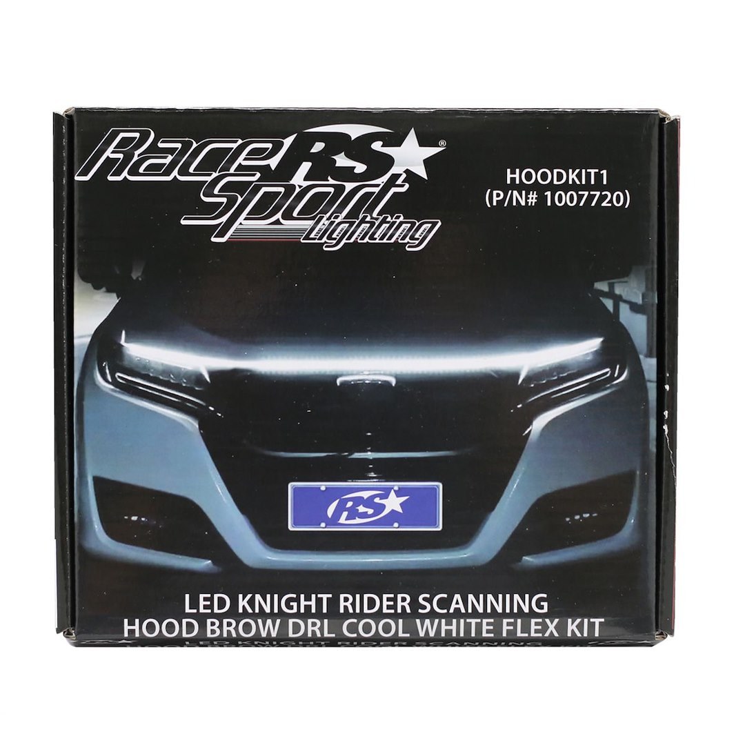 Race Sport Lighting Daytime Running Light, Knight Rider, LED Strip, White, Single, 0.5 to 2 Amp, 12 Volt DC, 10 Watts, IP67 Rating – HOODKIT2
