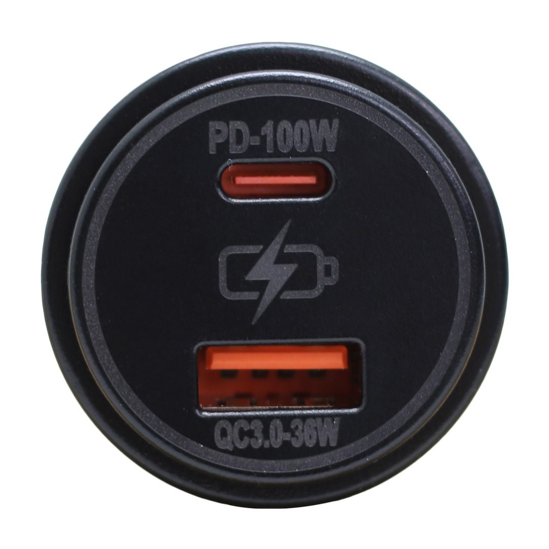 Race Sport Lighting USB Outlet, Vehicle Use, Wired, USB-A 36 Watt/ USB-C 100 Watt, With Blue Indigo LED, IP66 Waterproof – RS51927B