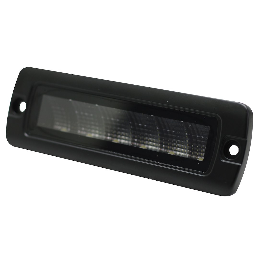 Race Sport Lighting Backup Light – LED, Rear Mount, Single, Clear Bulb, 7 Inch Black Rectangular Aluminum Housing, Osram LED – RS7TEMPFM-F