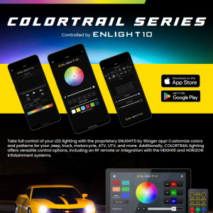 Race Sport Lighting Underbody Light Kit, Colortrail, LED, Multi-Color, 6 Piece, IP67 Rating, 12 Volt – RSCUBKIT10