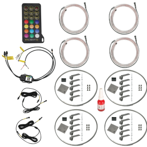 Race Sport Lighting Underbody Light Kit, Colortrail, LED, Multi-Color, 4 Piece Strip and 4 Piece Wheel Ring, IP67 Rating, 12 Volt – RSCWL10