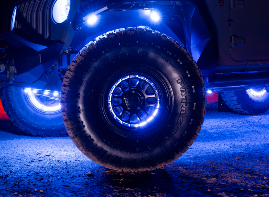 Race Sport Lighting Underbody Light Kit, Colortrail, LED, Multi-Color, 4 Piece Strip and 4 Piece Wheel Ring, IP67 Rating, 12 Volt – RSCWL10