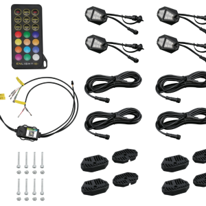Race Sport Lighting Underbody Light Kit, Colortrail, LED, Multi-Color, 4 Piece with 9 Foot Cable for Interior or Exterior Use, IP67 Rating – RSDK4