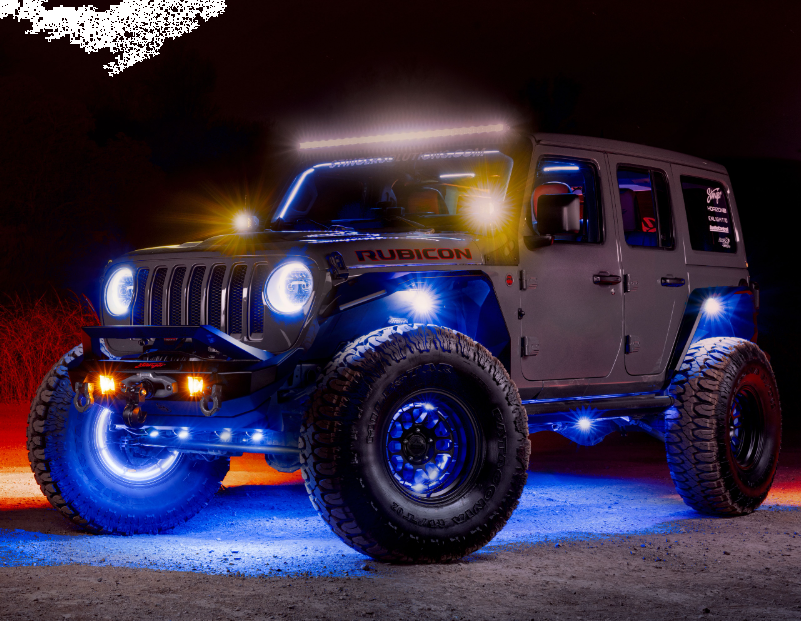Race Sport Lighting Underbody Light Kit, Colortrail, LED, Multi-Color, 4 Piece with 9 Foot Cable for Interior or Exterior Use, IP67 Rating – RSDK4