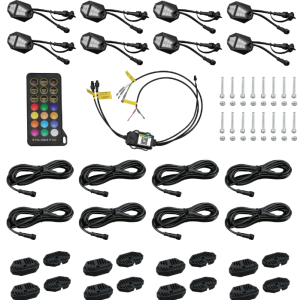 Race Sport Lighting Underbody Light Kit, Colortrail, LED, Multi-Color, 12 Volt, 8 Piece, Aluminum Housing, IP67 Rated – RSDK8
