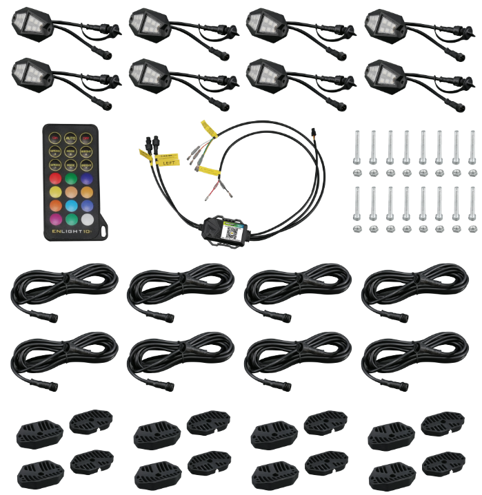 Race Sport Lighting Underbody Light Kit, Colortrail, LED, Multi-Color, 12 Volt, 8 Piece, Aluminum Housing, IP67 Rated – RSDK8