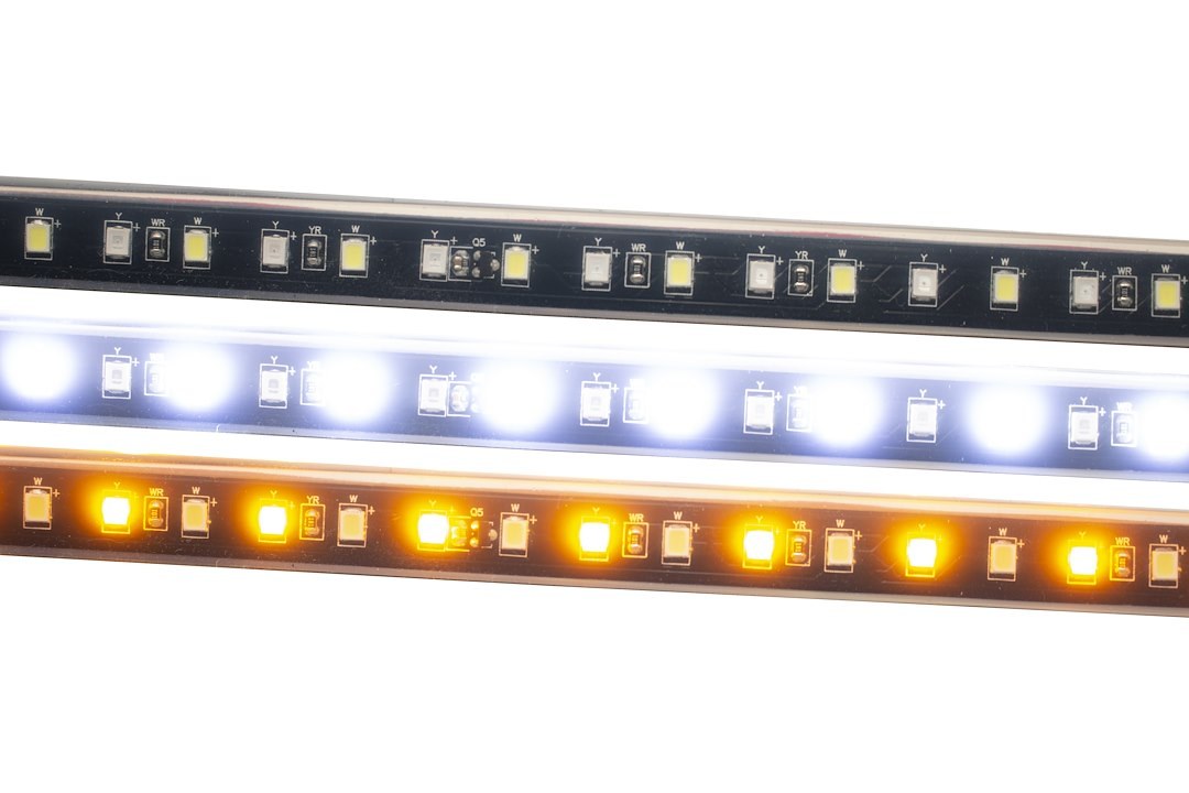 Race Sport Lighting Running Board Light Kit, Lopro Series, Dual Function LED, Amber/ White, 12 Volt DC, 50,000 Hours Life Span, IP68 Rated – RSSBKIT60