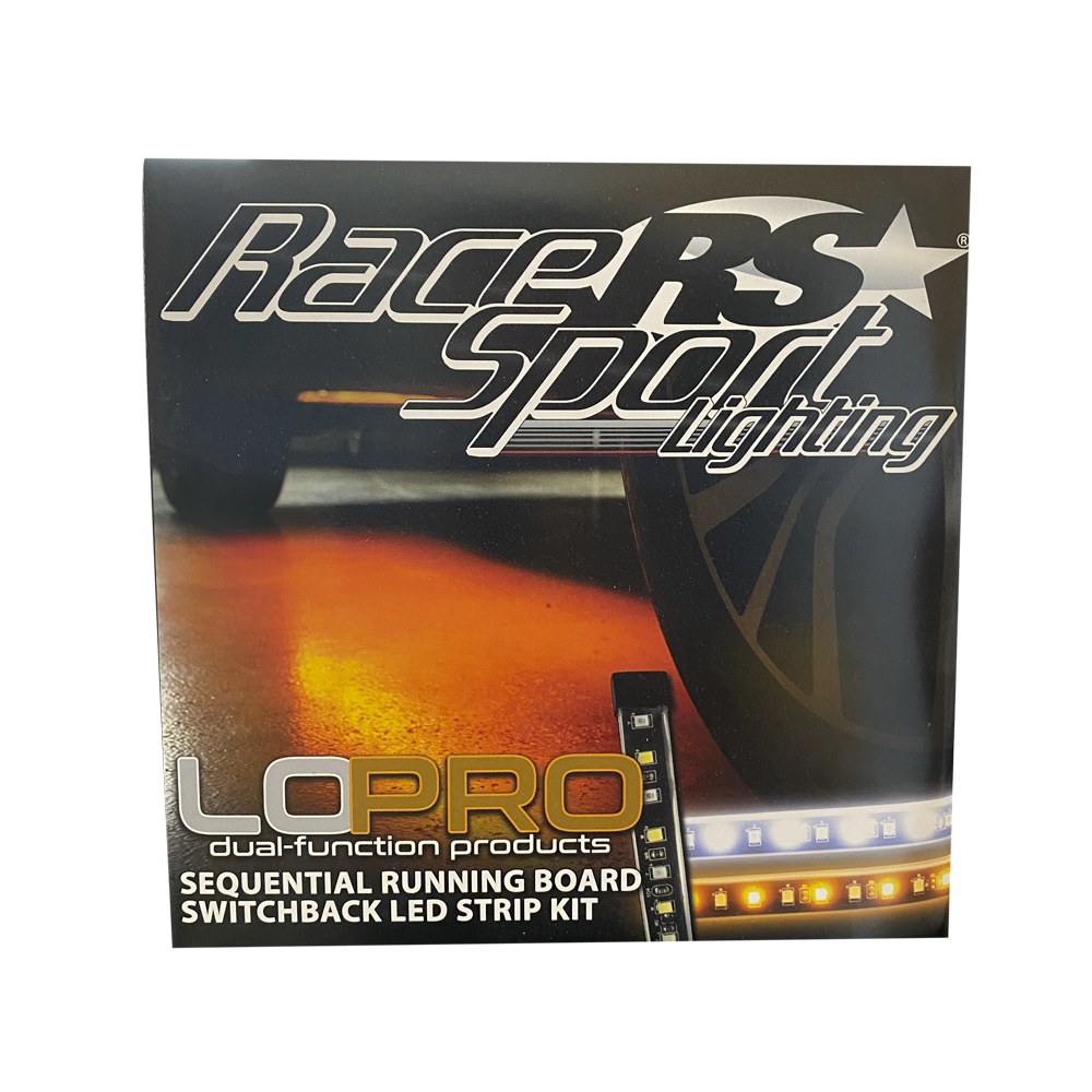 Race Sport Lighting Running Board Light Kit, Lopro Series, Dual Function LED, Amber/ White, 12 Volt DC, 50,000 Hours Life Span, IP68 Rated – RSSBKIT60