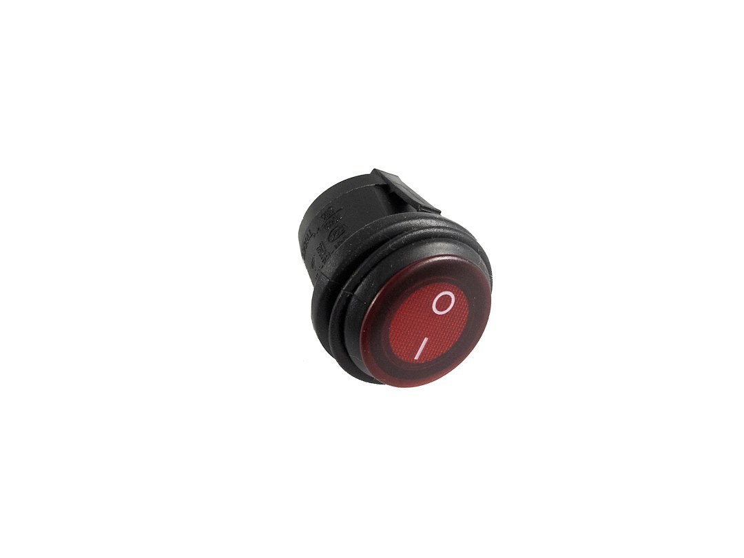 Race Sport Lighting Multi Purpose Switch, On-Off, 20 Amp at 12 Volt DC, 10 Amp @ 24 Volt DC, Rocker, Three 3/16 Inch Male Terminal, Round – RS-WP12A-R