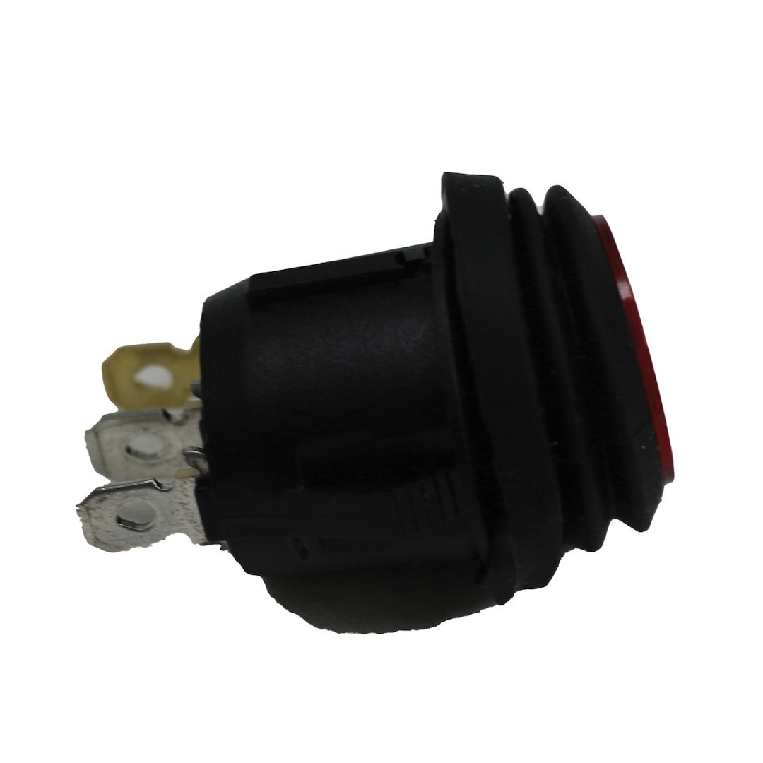 Race Sport Lighting Multi Purpose Switch, On-Off, 20 Amp at 12 Volt DC, 10 Amp @ 24 Volt DC, Rocker, Three 3/16 Inch Male Terminal, Round – RS-WP12A-R