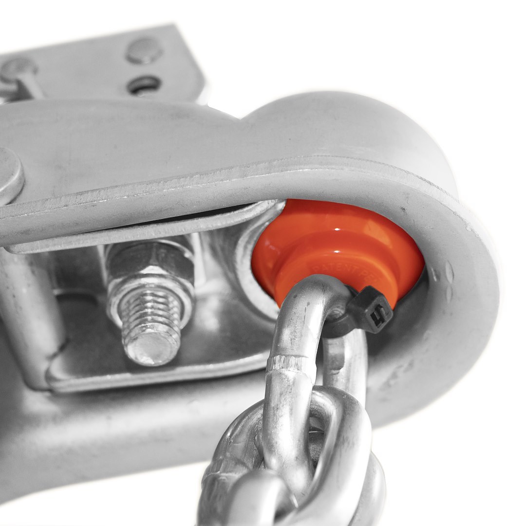 Rightline Trailer Coupler Lock, Ball Type, Orange, Polycarbonate, With Lock/ UV Protected Zip Tie, Fits 1-7/8 Inch to 2 Inch Trailer Coupler – 100T12