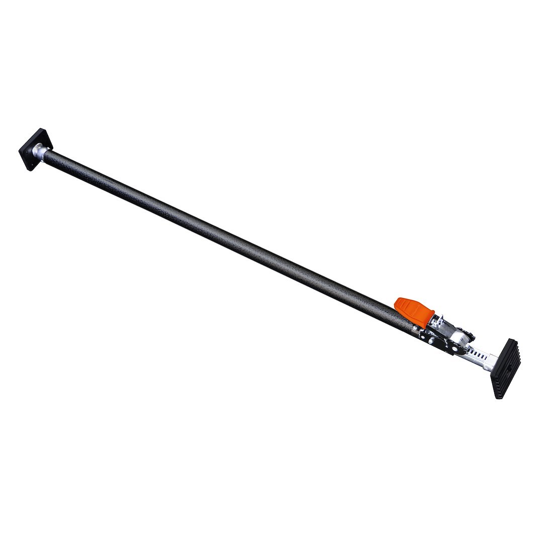 Rightline Cargo Bar, Ratcheting, Adjusts 40 Inch to 70 Inch, Silver and Black Coated Outer Bar/ Zinc Plated Inner Bar – 100T66