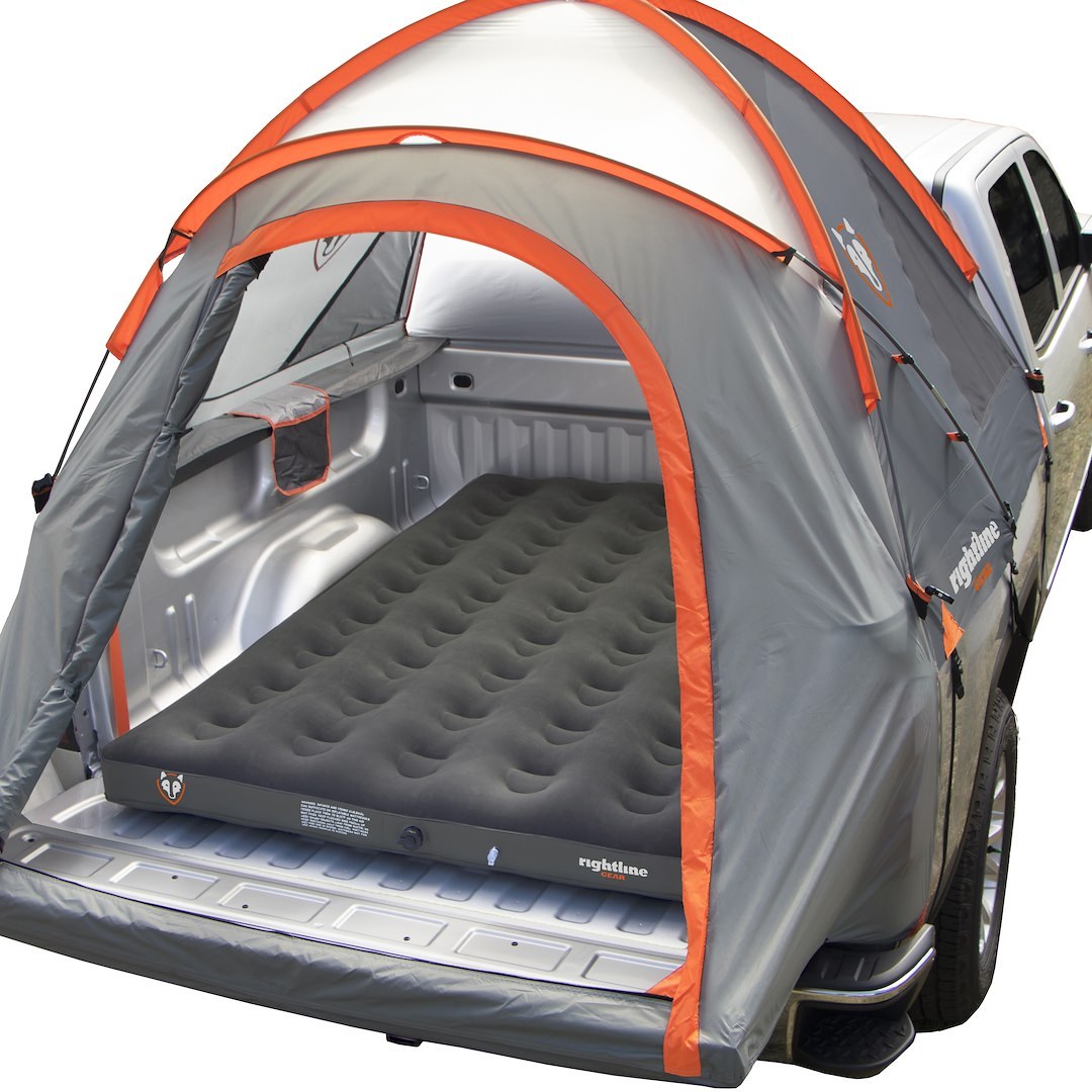Rightline Truck Bed Air Mattress, Full-Size, 80 Inch Length X 51 Inch Width X 7 Inch Height, 12 Volt Air Pump, PVC, Gray – 110M10
