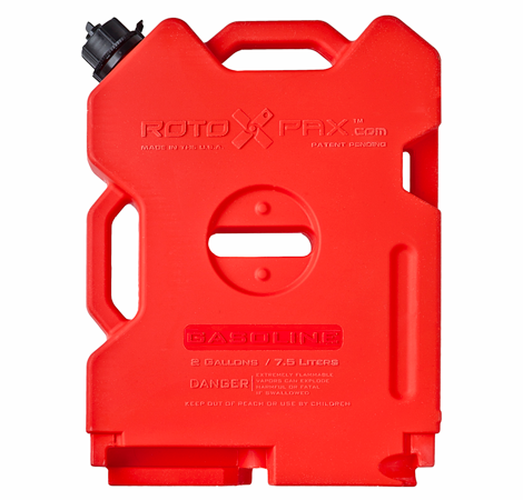 Rotopax Liquid Storage Container, Red, 2 Gallon, Bolt-On/ Free Standing, Formulated Plastic, Epa and Carb Compliant, Designed to Hold Gas – RX-2G
