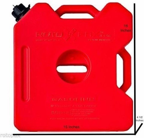 Rotopax Liquid Storage Container, Red, 3 Gallon, Bolt-On/ Free Standing, Formulated Plastic, Epa and Carb Compliant, Designed to Hold Gas – RX-3G