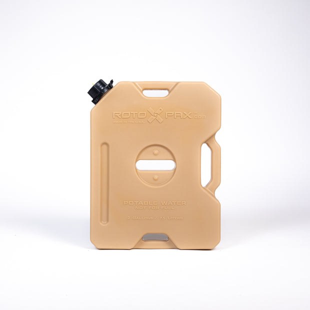 Rotopax Liquid Storage Container, Tan, 2 Gallon, Bolt-On/ Free Standing, Formulated Plastic, Epa and Carb Compliant, Designed to Hold Water – RXX-2TAN