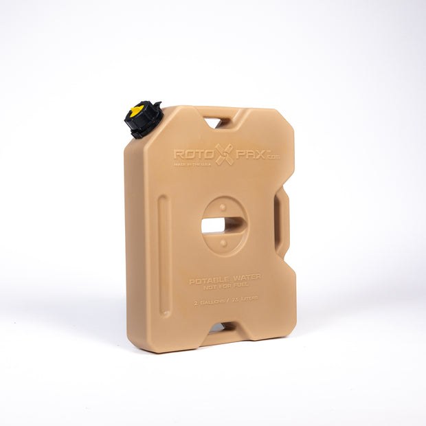 Rotopax Liquid Storage Container, Tan, 2 Gallon, Bolt-On/ Free Standing, Formulated Plastic, Epa and Carb Compliant, Designed to Hold Water – RXX-2TAN