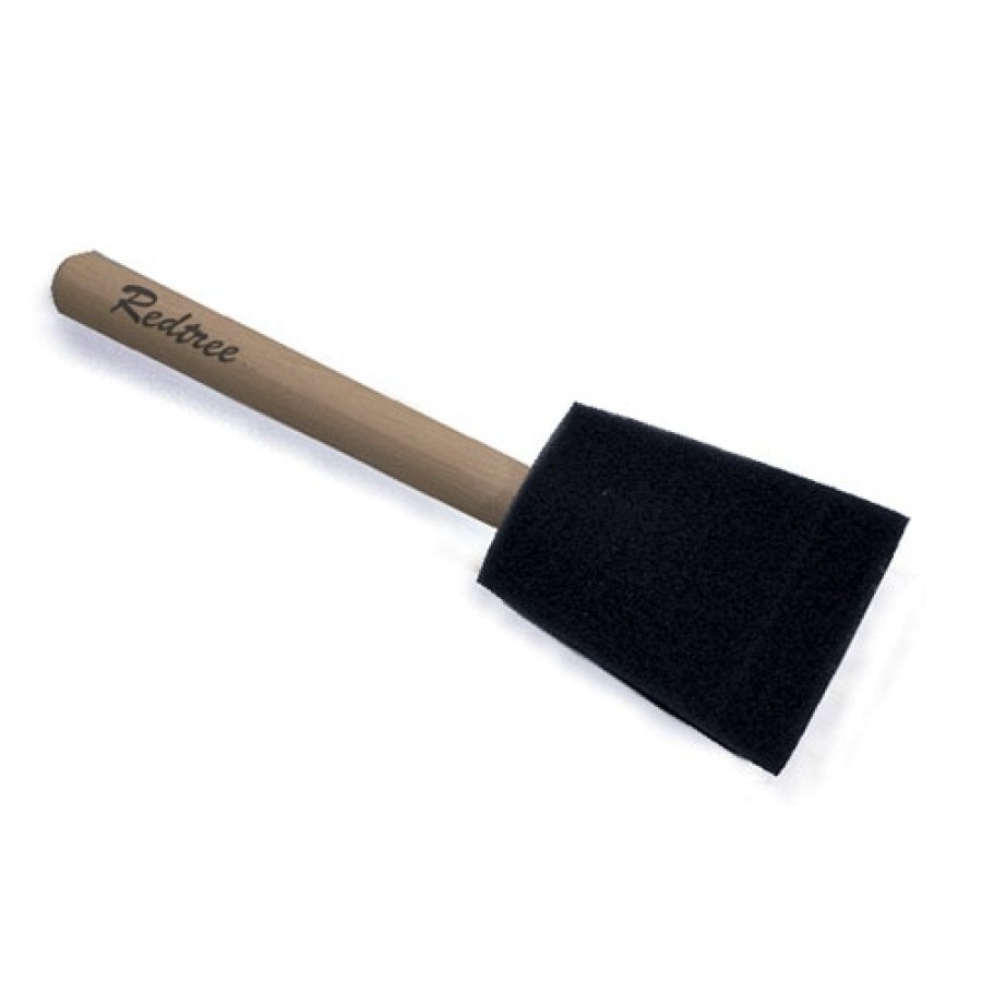 Redtree Ind Paint Brush, 3 Inch Brush, 1/2 Inch Thickness, Black Foam, Unfinished Peg Wood Handle, Single, Disposable – 00007 5