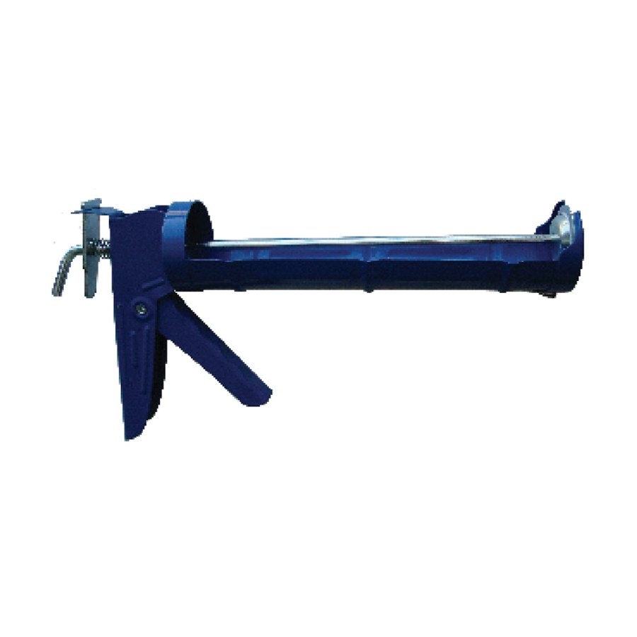 Redtree Ind Caulk Gun, Cradle Type, 10 Ounce Capacity, 9 Inch Length, Smooth Rod and Hook End, Blue, Steel, Spring Release Plunger – 50130