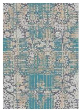 Crystal Art Carpet, 2-1/2 Foot X 7 Foot, Leilani Damask Sky Blue, Washable and Nonslip – 340733