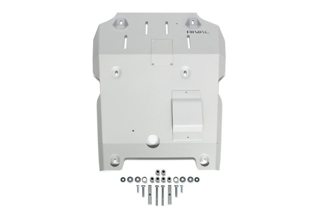 Rival Skid Plate, Radiator and Engine, Powder Coated, White, Aluminum, With Mounting Kit – 2333.9540.1.6