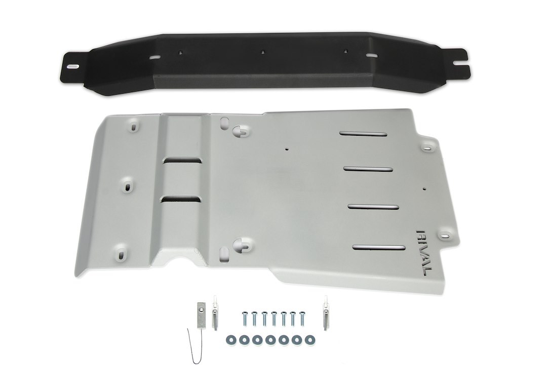Rival Skid Plate, Gearbox and Transfer Case, Powder Coated, White, Aluminum, With Mounting Kit – 2333.9541.1.6
