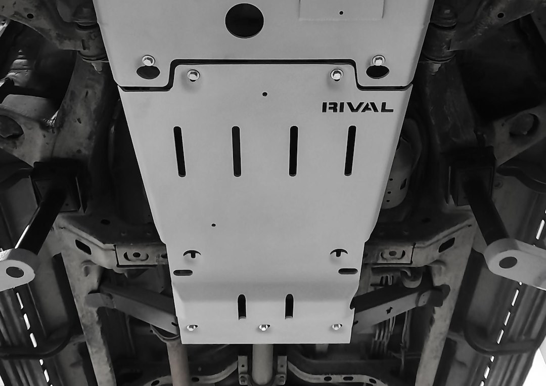 Rival Skid Plate, Gearbox and Transfer Case, Powder Coated, White, Aluminum, With Mounting Kit – 2333.9541.1.6
