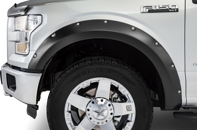 Stampede Fender Flare, Ruff Riderz, 2 Inch Tire Coverage, Smooth Black, Plastic, 4-3/4 Inch Flare Height, Set of 4 – 8434-2
