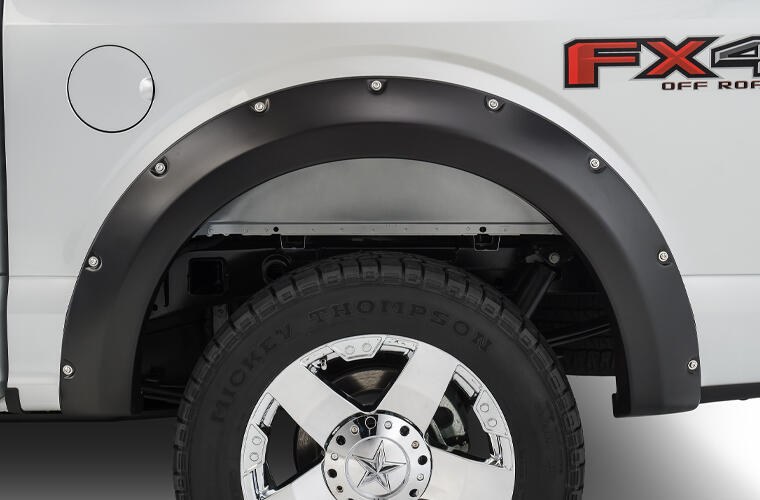 Stampede Fender Flare, Ruff Riderz, 2 Inch Tire Coverage, Smooth Black, Plastic, 4-3/4 Inch Flare Height, Set of 4 – 8434-2