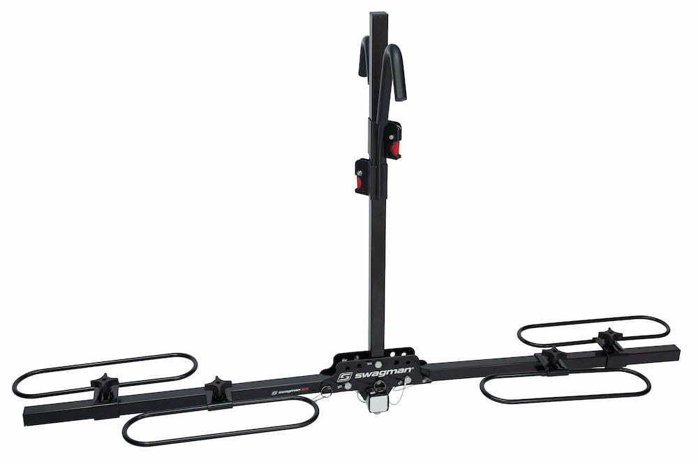 Swagman Bike Rack, Xc 2, 1-1/4 Inch and 2 Inch Receiver Hitch Mount, Holds 2 Bikes, Up to 70 Pound Weight Capacity, Bike Wheel Rests IN Loop – 64650