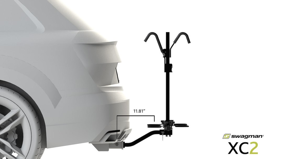 Swagman Bike Rack, Xc 2, 1-1/4 Inch and 2 Inch Receiver Hitch Mount, Holds 2 Bikes, Up to 70 Pound Weight Capacity, Bike Wheel Rests IN Loop – 64650