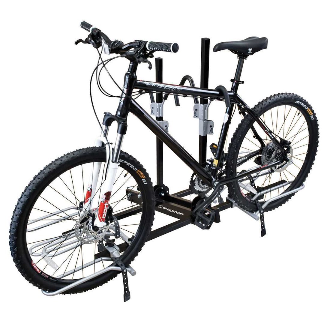Swagman Bike Rack, Xtc 4, 2 Inch Receiver Hitch Mount, Holds 4 Bikes, Up to 140 Pound Weight Capacity, Bike Wheel Rests IN Loop, Without Lock – 64665