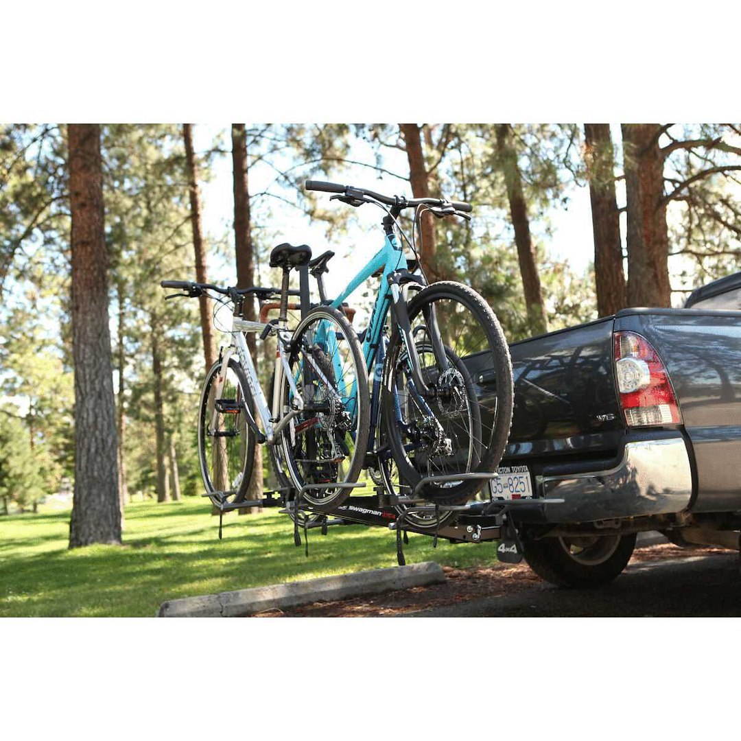 Swagman Bike Rack, Xtc 4, 2 Inch Receiver Hitch Mount, Holds 4 Bikes, Up to 140 Pound Weight Capacity, Bike Wheel Rests IN Loop, Without Lock – 64665