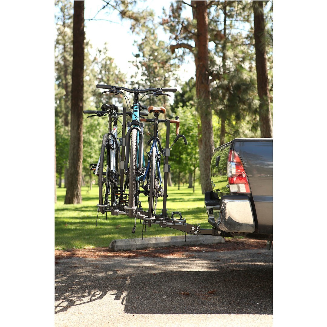 Swagman Bike Rack, Xtc 4, 2 Inch Receiver Hitch Mount, Holds 4 Bikes, Up to 140 Pound Weight Capacity, Bike Wheel Rests IN Loop, Without Lock – 64665